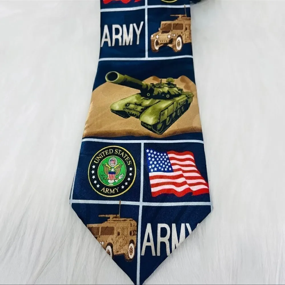 Steven Harris Mens United States Army Military Necktie Patriotic EUC